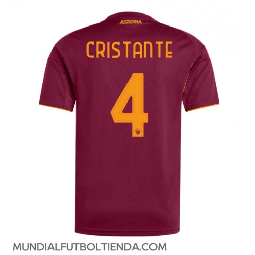 Camiseta AS Roma Bryan Cristante #4 Primera Equipación Replica 2025-26 mangas cortas